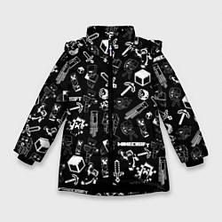 Куртка зимняя для девочки Minecraft pattern, цвет: 3D-черный