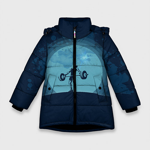 Зимняя куртка для девочки Тяжёлая атлетика / 3D-Черный – фото 1