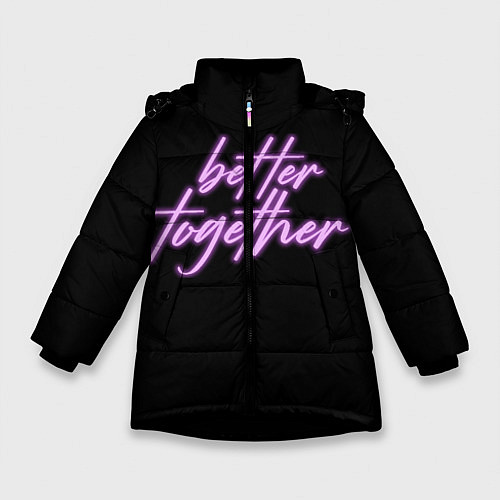 Зимняя куртка для девочки Вместе лучше / 3D-Черный – фото 1