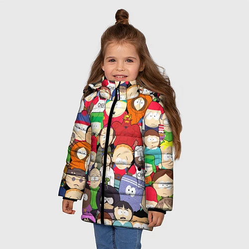 Зимняя куртка для девочки South Park персонажи / 3D-Красный – фото 3