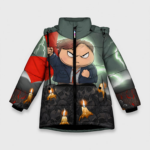 Зимняя куртка для девочки Eric Cartman / 3D-Черный – фото 1