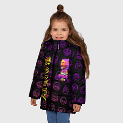 Куртка зимняя для девочки Brawl Stars SANDY, цвет: 3D-черный — фото 2