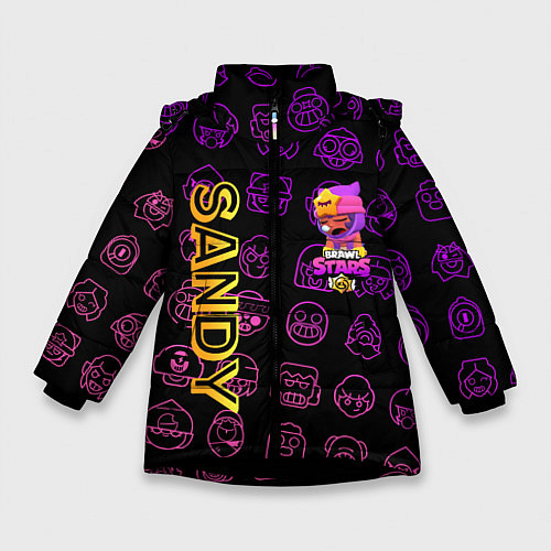Зимняя куртка для девочки Brawl Stars SANDY / 3D-Черный – фото 1
