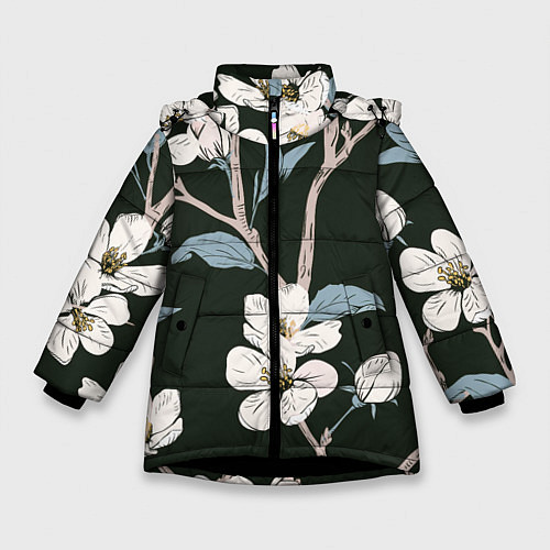 Зимняя куртка для девочки САКУРА / 3D-Черный – фото 1