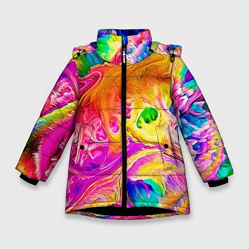 Зимняя куртка для девочки TIE DYE / 3D-Черный – фото 1