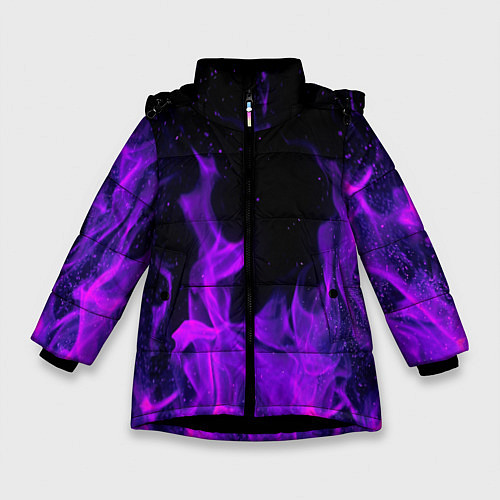 Зимняя куртка для девочки ФИОЛЕТОВЫЙ ОГОНЬ / 3D-Черный – фото 1
