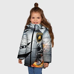 Куртка зимняя для девочки Lamborghini, цвет: 3D-светло-серый — фото 2
