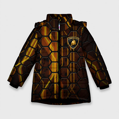 Зимняя куртка для девочки Lamborghini / 3D-Черный – фото 1