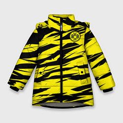 Куртка зимняя для девочки FC Borussia, цвет: 3D-светло-серый