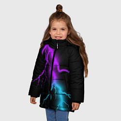 Куртка зимняя для девочки МОЛНИЯ NEON, цвет: 3D-светло-серый — фото 2
