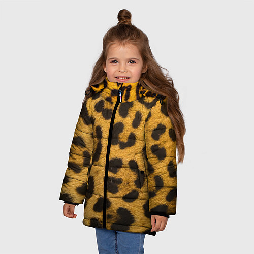 Зимняя куртка для девочки Леопард / 3D-Красный – фото 3