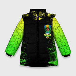 Куртка зимняя для девочки Бравл Старс Леон, цвет: 3D-черный