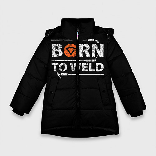 Зимняя куртка для девочки Рожден для сварки / 3D-Черный – фото 1
