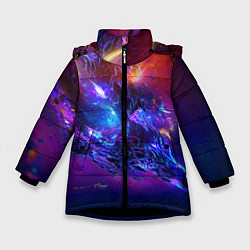 Куртка зимняя для девочки SPACE ABSTRACT, цвет: 3D-черный