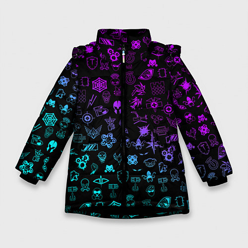 Зимняя куртка для девочки RAINBOW SIX SIEGE NEON / 3D-Черный – фото 1