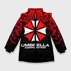 Куртка зимняя для девочки Umbrella Corporation, цвет: 3D-черный