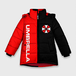 Куртка зимняя для девочки Umbrella Corporation, цвет: 3D-красный