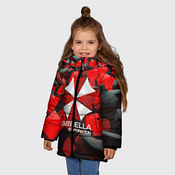 Куртка зимняя для девочки Umbrella Corp, цвет: 3D-черный — фото 2