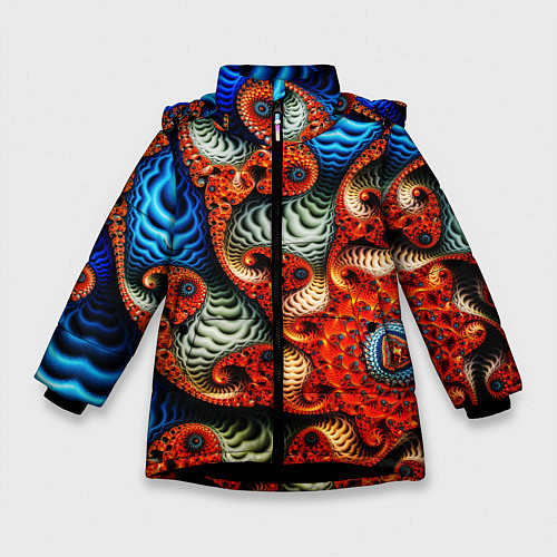 Зимняя куртка для девочки Fractal illusion / 3D-Черный – фото 1