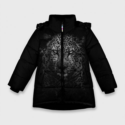 Зимняя куртка для девочки Леопард / 3D-Черный – фото 1