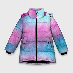 Куртка зимняя для девочки Краски, цвет: 3D-черный