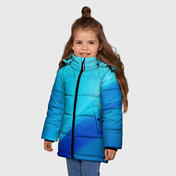 Куртка зимняя для девочки Волна, цвет: 3D-черный — фото 2