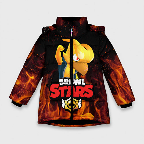 Зимняя куртка для девочки BRAWL STARS CROW PHOENIX / 3D-Черный – фото 1