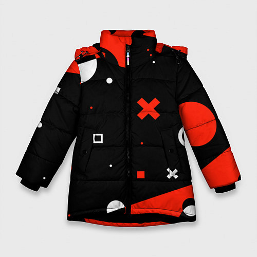 Зимняя куртка для девочки ФИГУРКИ / 3D-Черный – фото 1