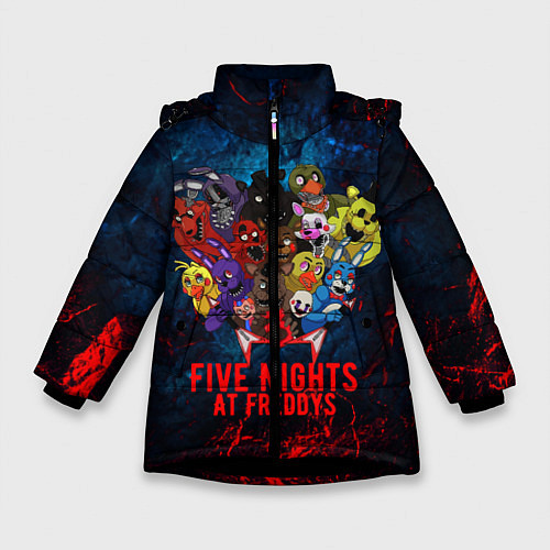 Зимняя куртка для девочки Five Nights At Freddys / 3D-Черный – фото 1
