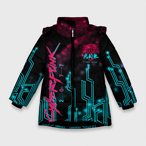 Зимняя куртка для девочки CYBERPUNK / 3D-Черный – фото 1