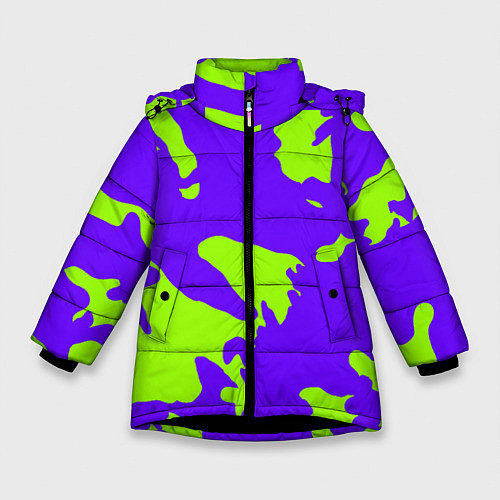 Зимняя куртка для девочки Тeкстура / 3D-Черный – фото 1