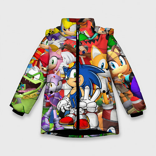 Зимняя куртка для девочки Sonic ПЕРСОНАЖИ / 3D-Черный – фото 1