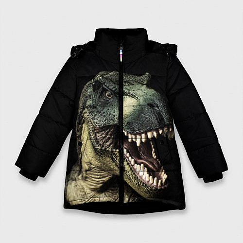 Зимняя куртка для девочки Динозавр T-Rex / 3D-Черный – фото 1