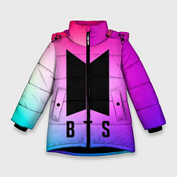 Куртка зимняя для девочки BTS, цвет: 3D-черный