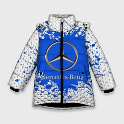 Куртка зимняя для девочки Mercedes, цвет: 3D-черный