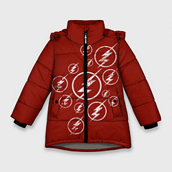 Куртка зимняя для девочки The Flash Logo, цвет: 3D-светло-серый