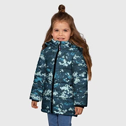 Куртка зимняя для девочки Пиксельный камуфляж полиции, цвет: 3D-черный — фото 2