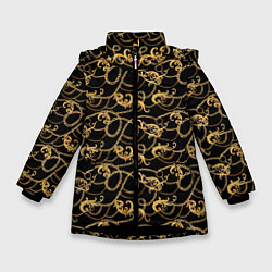 Куртка зимняя для девочки Versace, цвет: 3D-черный