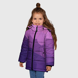 Куртка зимняя для девочки Пикси кристаллы, цвет: 3D-черный — фото 2