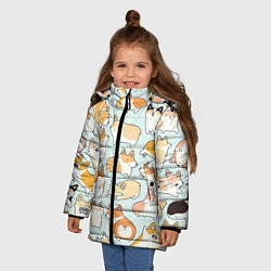 Куртка зимняя для девочки Милые корги, цвет: 3D-черный — фото 2