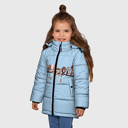 Куртка зимняя для девочки Совы на ветке, цвет: 3D-черный — фото 2