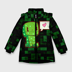 Куртка зимняя для девочки Minecraft Creeper, цвет: 3D-черный
