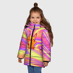 Куртка зимняя для девочки Пикачу, цвет: 3D-черный — фото 2
