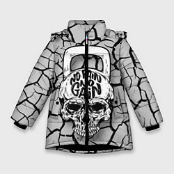 Куртка зимняя для девочки No pain no gain, цвет: 3D-черный