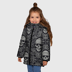 Куртка зимняя для девочки Весёлый Роджер, цвет: 3D-черный — фото 2