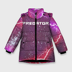 Куртка зимняя для девочки Предатор, цвет: 3D-черный