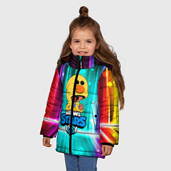Куртка зимняя для девочки Brawl Stars:Leon Sally, цвет: 3D-черный — фото 2