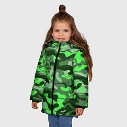 Куртка зимняя для девочки CAMOUFLAGE GREEN, цвет: 3D-черный — фото 2