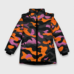 Куртка зимняя для девочки КАМУФЛЯЖ COLOR, цвет: 3D-черный