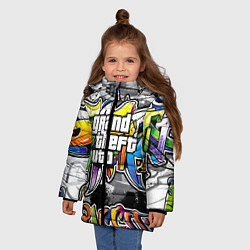 Куртка зимняя для девочки GTA, цвет: 3D-черный — фото 2